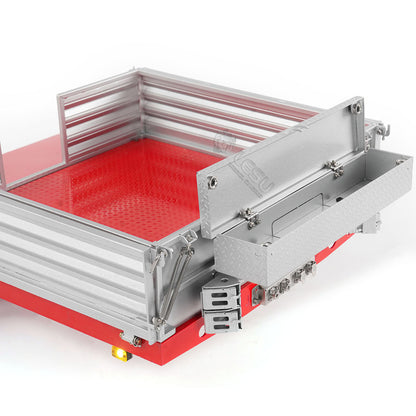 5 Axles Steering LESU 1/14 Metal Semi Trailer Hydraulic Lifting Tailboard Electric Support Legs for DIY RC Tractor Truck Model