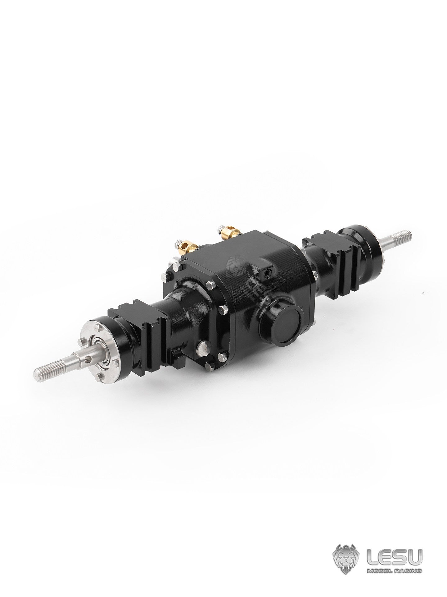 LESU Metal Front/Rear Axle with Differential Lock/ Wheel Hub/ Plastic Wheel Tire for 1/14 RC Hydraulic Loader Aoue WA100M-8 RD-A0021 for Vehicle Enthusiast