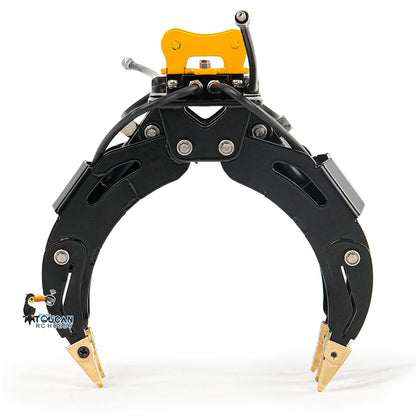 LESU Metal Sieve/Grading/Tilting Bucket Log Grapple Beam Ripper Cultivator Rake for 1/14 Remote Controlled Hydraulic Excavator PC30 B0003