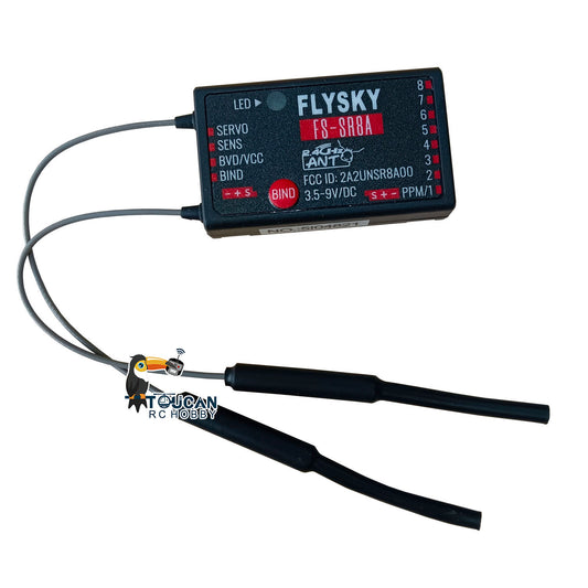 TOUCAN RC HOBBY FLYSKY FS-SR8 12CH 2.4G ANT 8CH Receiver for FS-ST8 Radio Transmitter RC Airplane Car Boat DIY Part Accessories