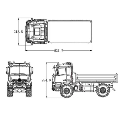 TOUCAN RC HOBBY 3363 MODO 1/14 4x4 Metal Remote Control Hydraulic Dumper 2Speed Gearbox Differential Locks RC Tipper Model ST8 Radio Light Sound