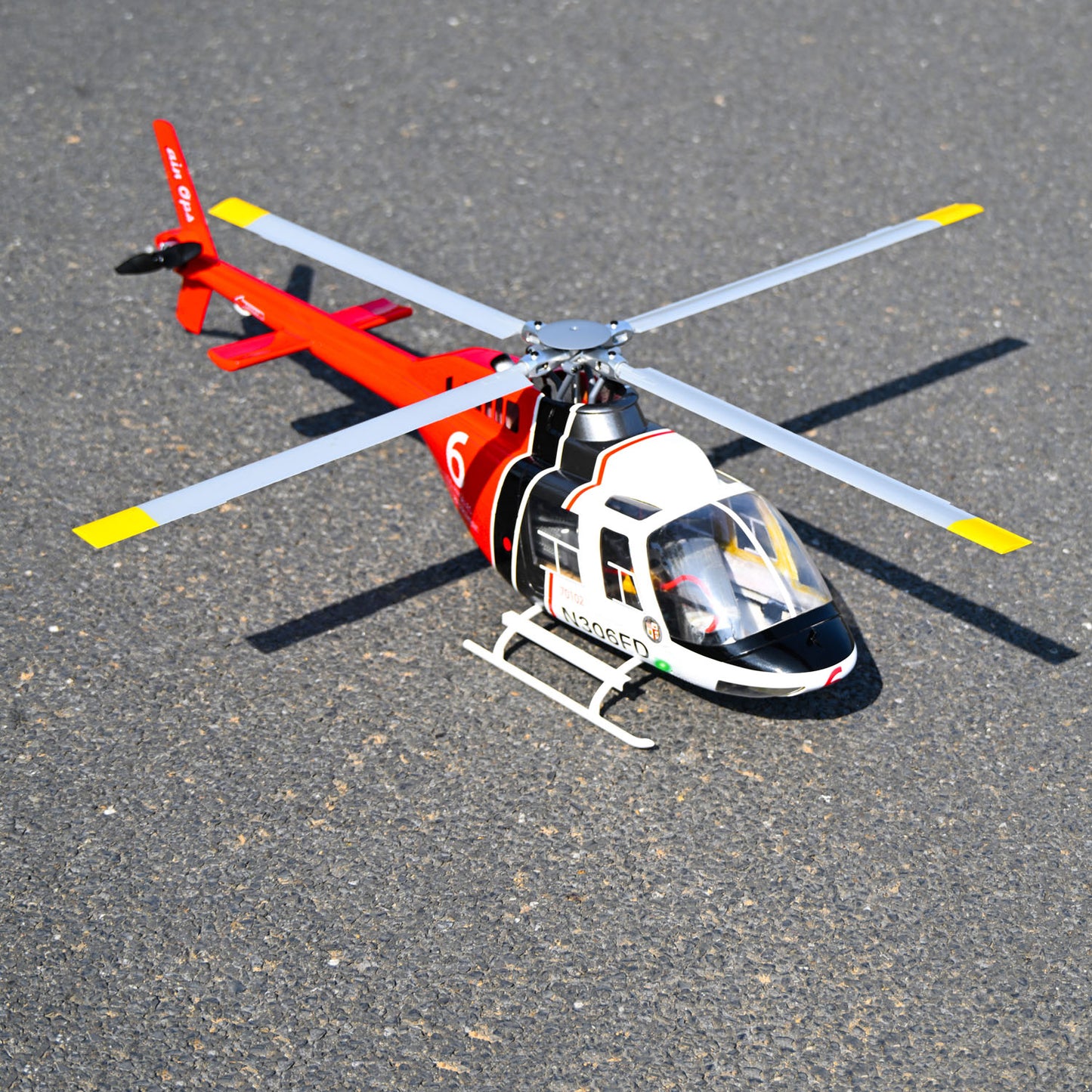 2.4G RC Scale FlyWing BELL 206 Helicopter 4 Blade Rotor Remote Control Aircraft GPS Brushless Motor Battery RTF Smart Drone Gift