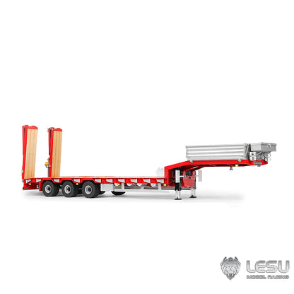 LESU A0041 1/14 Metal Trailer Hydraulic Lifting Tailboard with Landing Legs 3 Axles Chassis for RC Tractor Truck DIY Construction Model