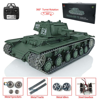 TOUCAN RC HOBBY Henglong 1/16 TK7.0 Promotion Soviet Union KV-1 RTR RC Tank 3878 360 Degrees Turret Smoke BB IR Metal Barrel Tracks Sprockets Idlers Wheels Gearbox