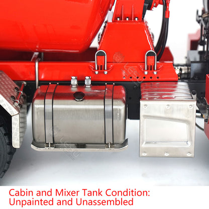LESU 6x6 Metal 1/14 RC Mixer Truck for Remote Controlled Unpainted Agitating Lorry Concrete Car Model Motor Servo Sound Lights