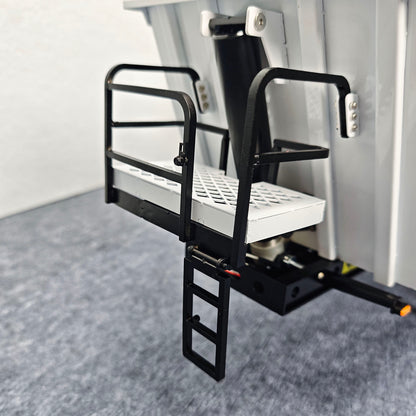 3 Axles Stainless Steel Hydraulic Semi Trailer W/ Supported Leg Light System for 1/14 DIY Tamiya Remote Control Tractor Truck