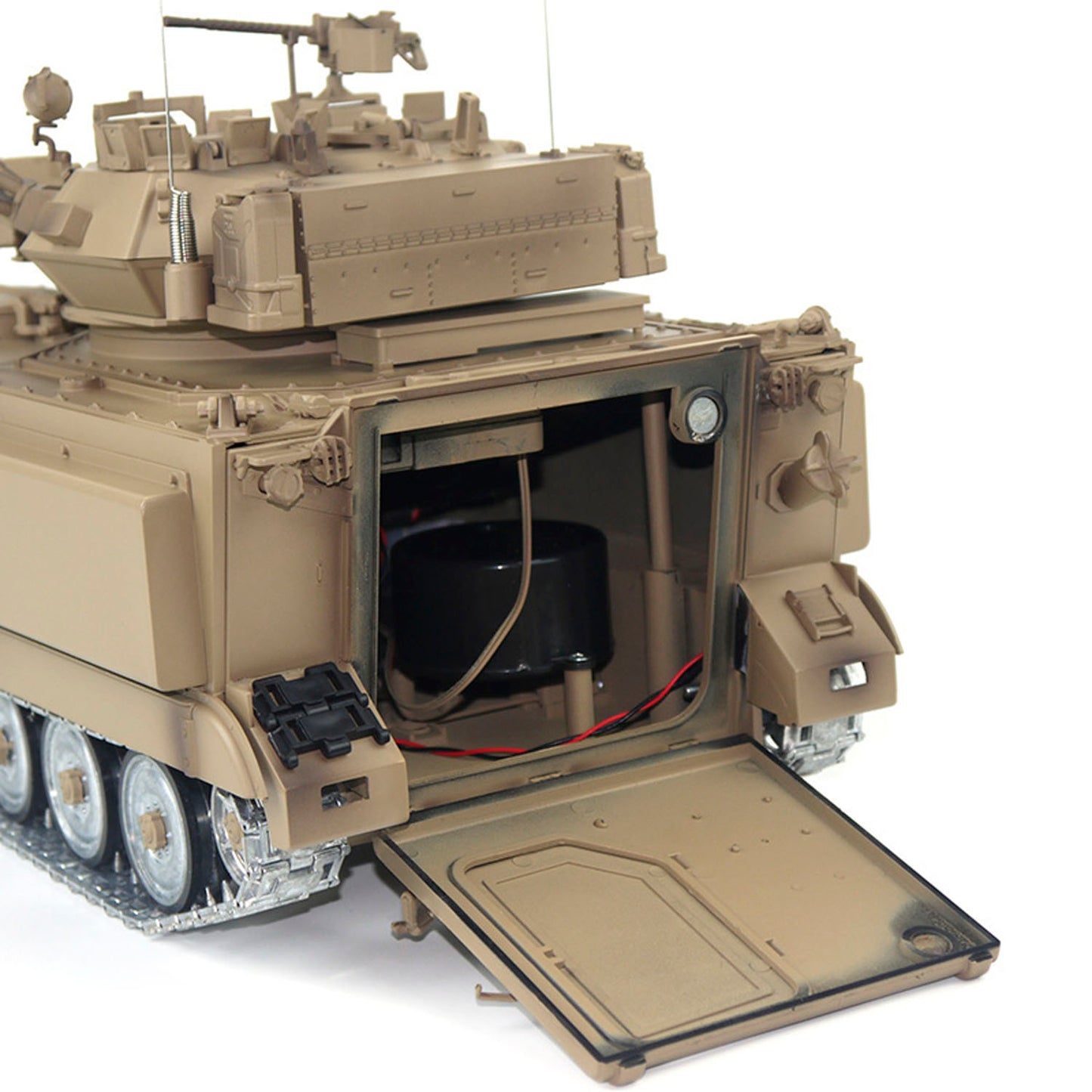 1/16 Tongde Remote Control Tank M2412-A M113A1 MRV Infrared Barrel Recoil Fire Flashing 320 Turret Rotation Metal Drive Gearbox