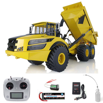 TOUCAN RC HOBBY XDRC US Stock 1:14 Scale 6*6 Metal Hydraulic Dump Truck Radio Controlled A40G Articulated Truck Dumper Tipper Ready To Run Model Sound Light