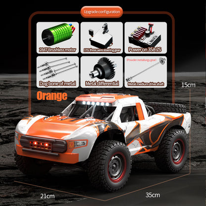 In Stock 1/14 2.4G RC High Speed Off Road Vehicle 70KM/H Wireless Control 4WD Car Q130B Brushless Motor Servo Battery LED Lights RTR