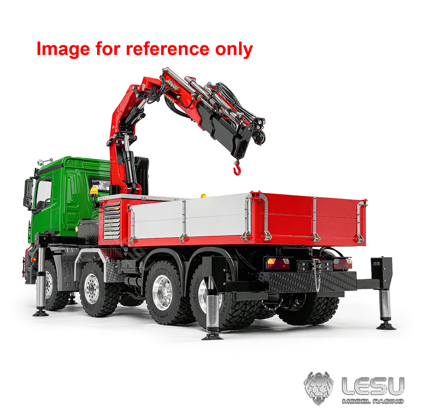 LESU 3363 1/14 Metal RC Hydraulic Crane Truck Z0080 8X8 Axle Diff Lock 3Speed Remote Control Lorry 7CH Valve 6 Outriggers Light Sound