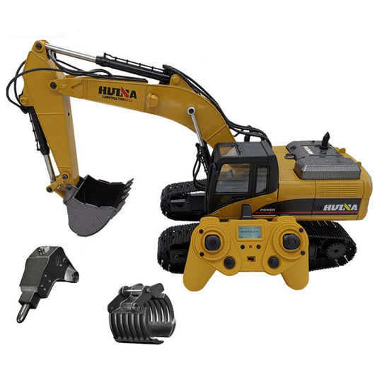 US STOCK HUINA 580 2.4Ghz 1/14 Scale Toys Metal RC Excavator Truck RTR Model W/Smoke Battery Light Sound Remote Control Unit