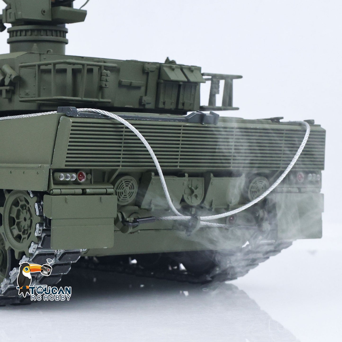 TOUCAN 1/16 Metal RC Tank 3889 German Leopard A6 Turret Electric Periscope 360 Rotation Barrel Recoil Elevation Battery RTR