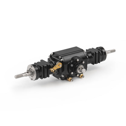 LESU Metal Front/Rear Axle with Differential Lock/ Wheel Hub/ Plastic Wheel Tire for 1/14 RC Hydraulic Loader Aoue WA100M-8 RD-A0021 for Vehicle Enthusiast
