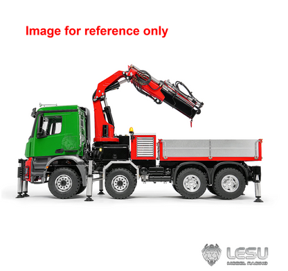 LESU 3363 1/14 Metal RC Hydraulic Crane Truck Z0080 8X8 Axle Diff Lock 3Speed Remote Control Lorry 7CH Valve 6 Outriggers Light Sound