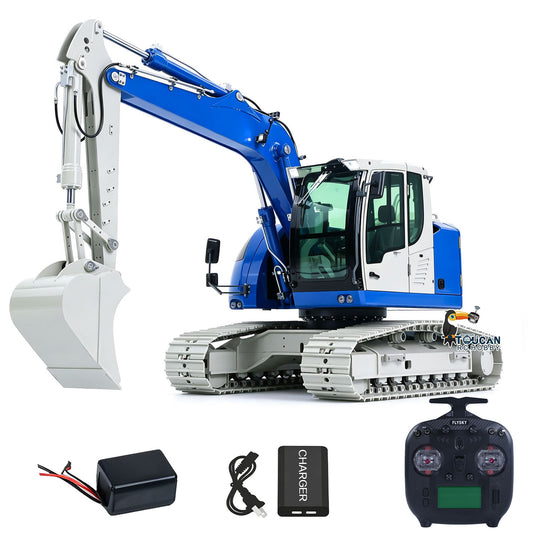TOUCAN RC HOBBY JDModel 1/14 Metal 2Arms RC Hydraulic Tracked Excavator JDM-208 R920 Radio Control Digger Engineering Vehicle Sound System Battery