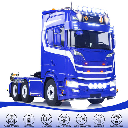 TOUCAN 770S 1/14 RC Tractor Truck 6X6 Metal Chassis Axle Locks RTR 3Speed Lorry Car Smoke Sound Light Unit Cabin Suspension ST8