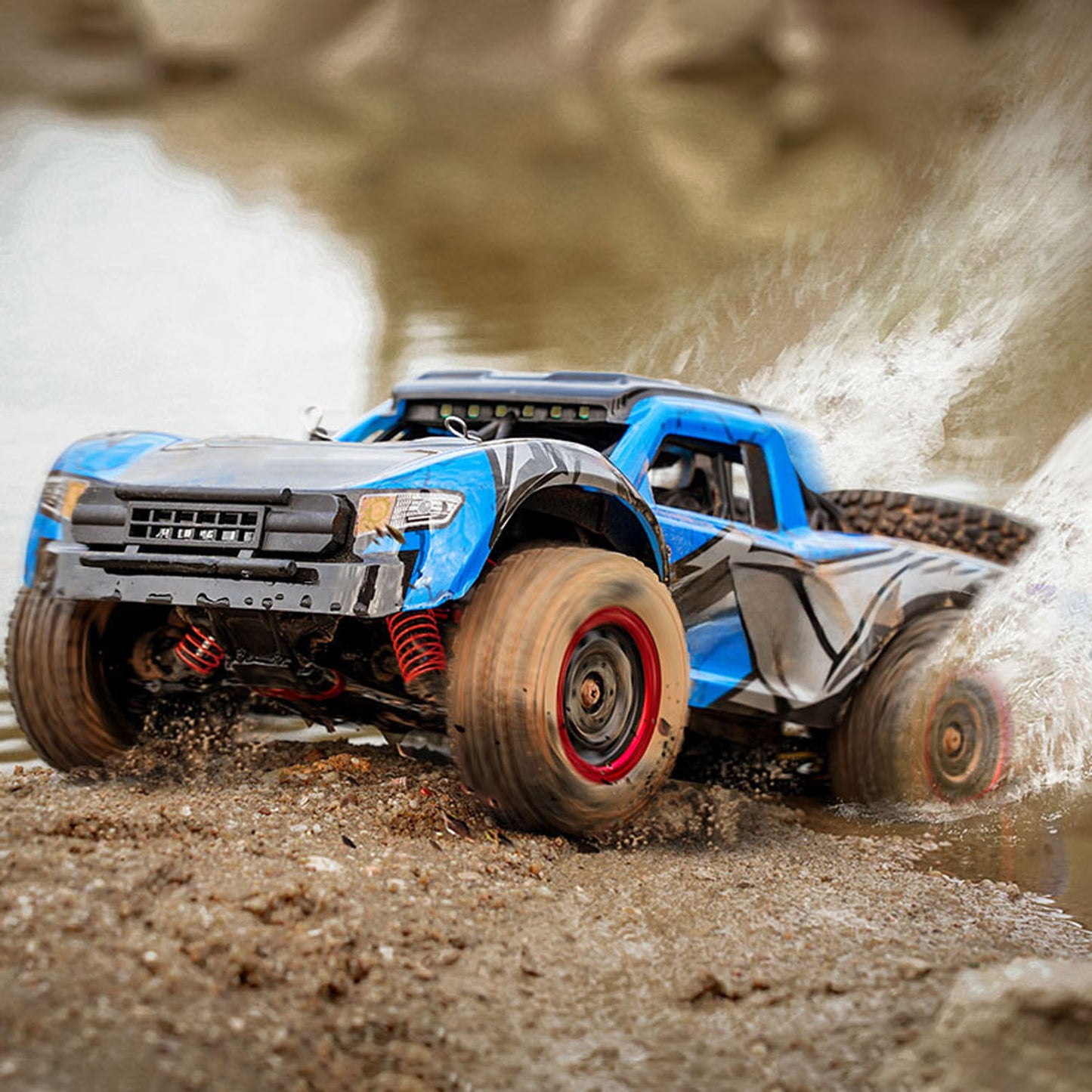 1/14 RC High Speed 48KM/H Off Road Vehicle Electric 4WD Remote Control Car Q130A Carbon Brush Motor 17G Servo LED Lights RTR