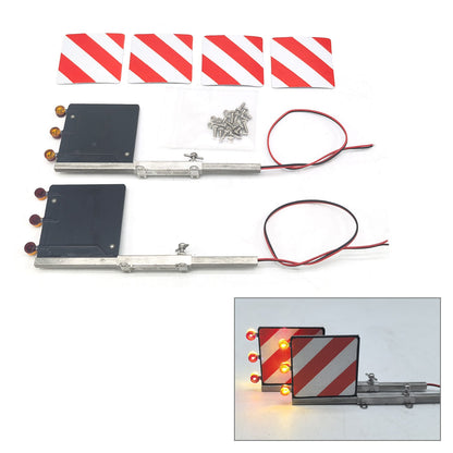 TOUCAN RC HOBBY Degree Plastic Rear Mudguard with 5V LED Lamp Warning Light for DIY 1/14 RC Tractor Truck Engineering Vehicle Trailer Upgraded