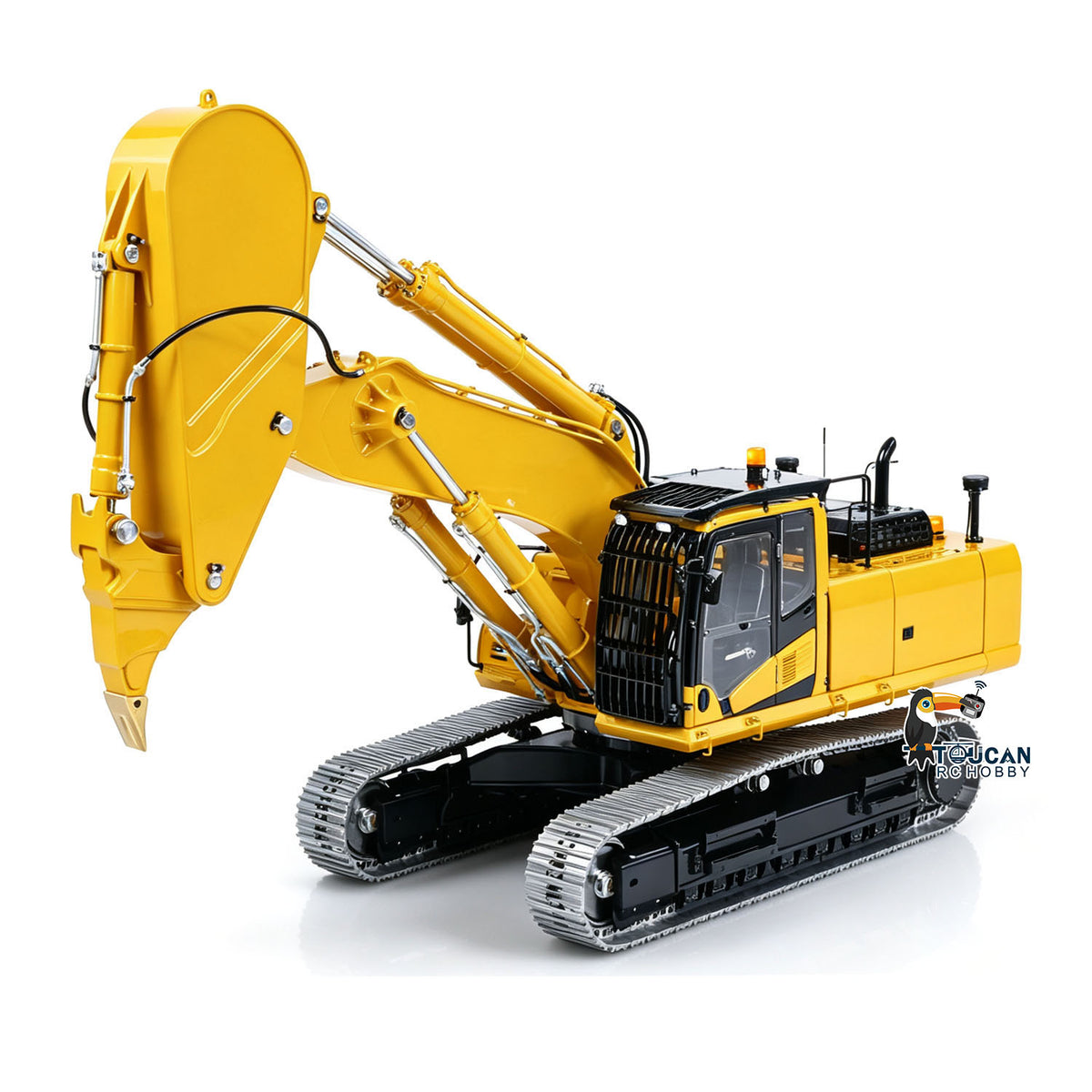 TOUCAN RC HOBBY LESU PC500 1/14 RC Metal Excavator B0020 Model Hydraulic Crawler Digger with Rock Arm Light System 3CH Valve Brushless Motor ESC