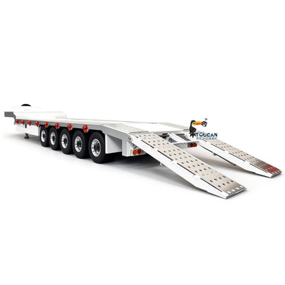 Remorque 5 essieux en métal pour modèle réduit TOUCAN RC HOBBY HHG avec pied de support de hayon électrique pour camion radiocommandé 1/14, modèle de loisir peint et assemblé