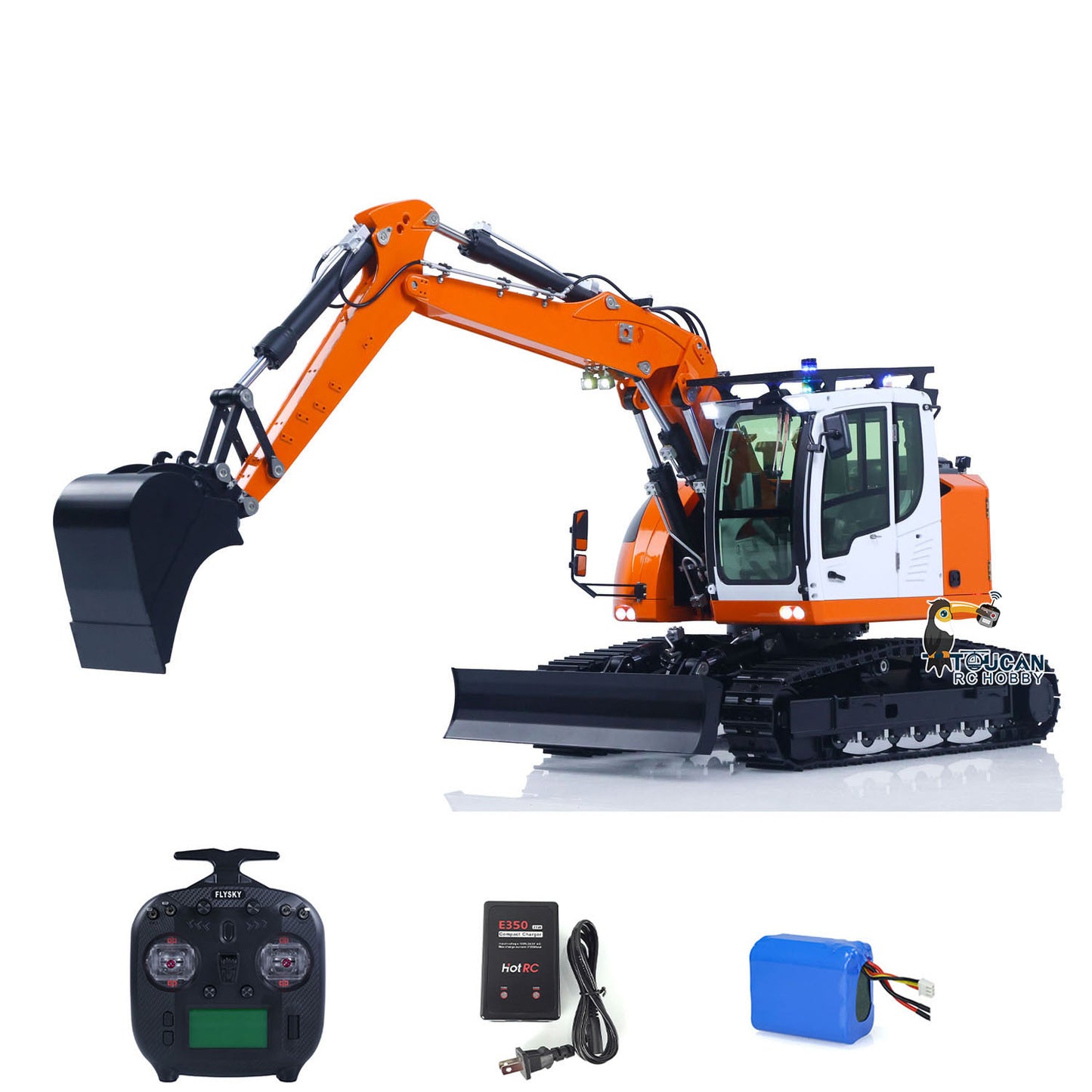 CUT Model LR914 1/14 Metal RC Hydraulic Excavator RTR 5-Way Valve ST8 Controller Manual Quick Coupler Light & Sound for Enthusiast Outdoor