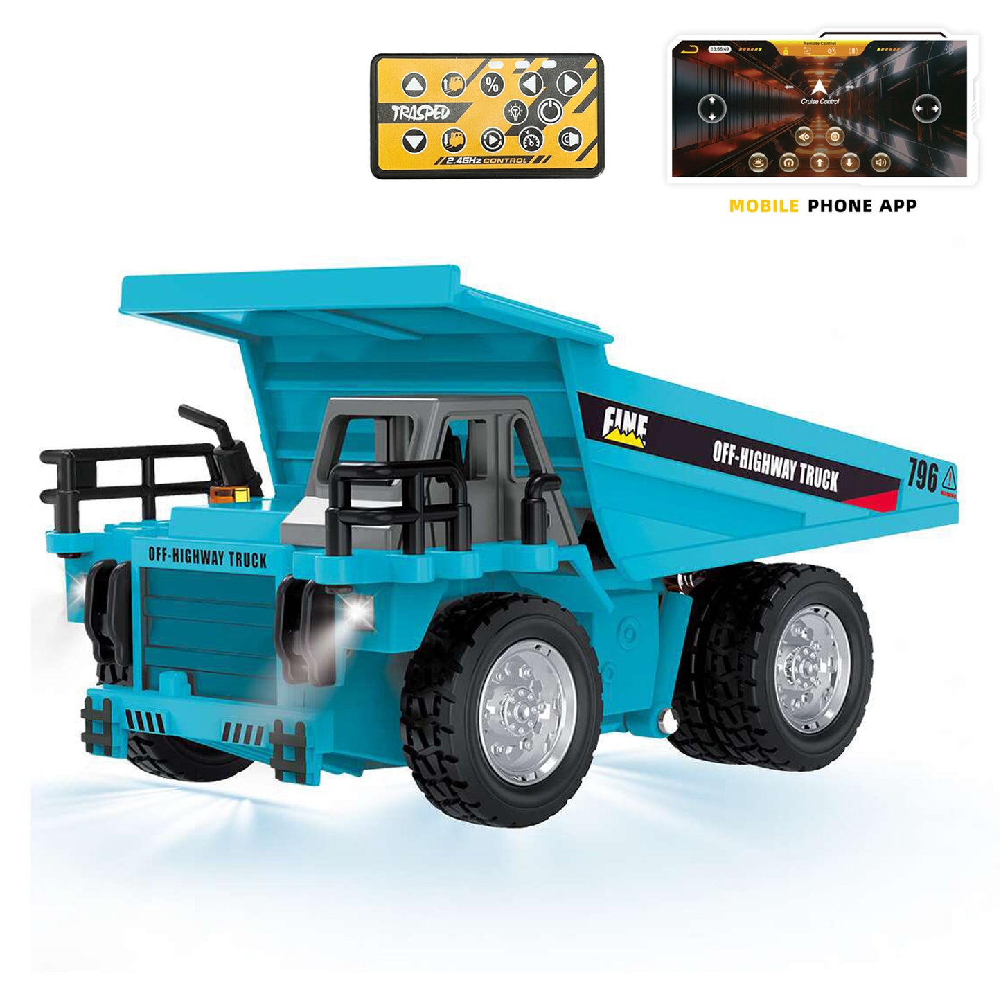 1/64 Remote Control Dumper HG4 431 Alloy Plastic Construction Vehicle Electric Lifting RC Tipper Desktop Model Collection Gift