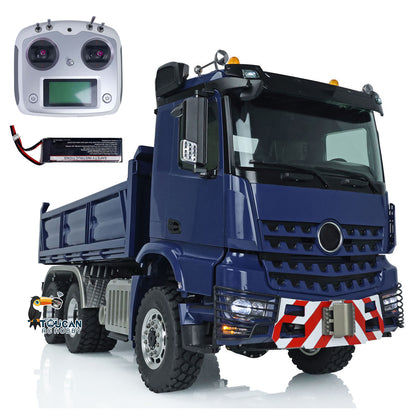 LESU 1/14 3Axles RC Hydraulic Dumper Truck 3348 6X6 Remote Control Car Painted Assembled Upgrade Hobby Model