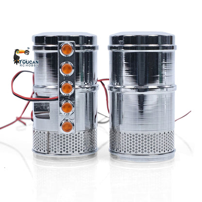 1Pair Metal Air Filter Weather Guard for DIY 1/14 56344 56301 Remote Control Tractor Truck RC Lorry Vehicle King Hauler