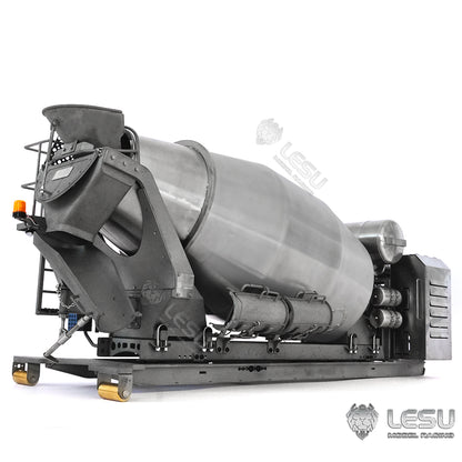 LESU Metal Unassembled Unpainted Concrete Mixing Car Cylinder ESC Chassis Rail of Hydraulic Roll On/off Full Dump Truck