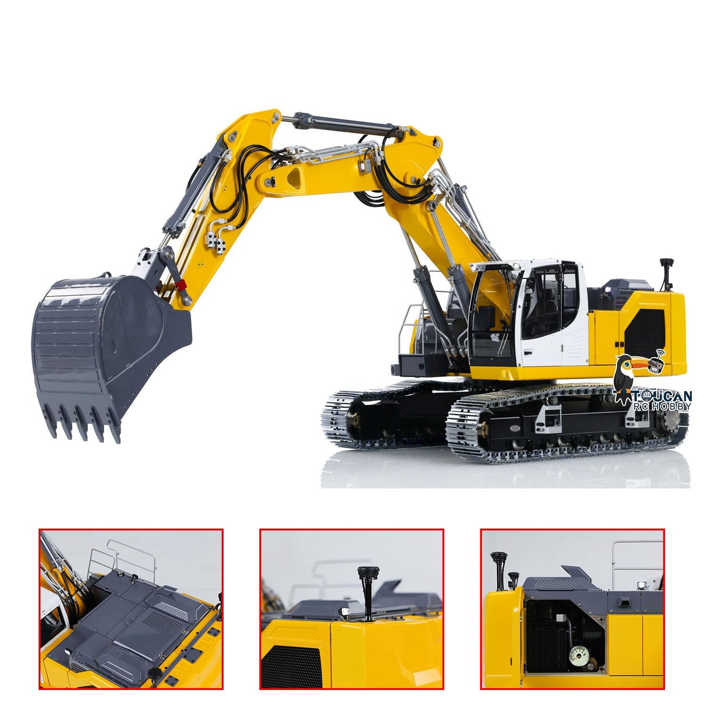 LESU LR945 1/14 3-arm RC Hydraulic Equipment Metal Excavator Remote Control Digger Electric Vehicle Kits PNP RTR Optional Versions