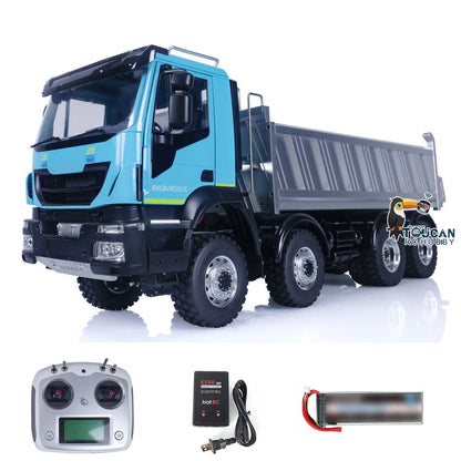 LESU 1/14 Painted RTR RC Hydraulic Dump Truck 8X8 for Metal Chassis Lock Differential Steering Servo Charger ESC
