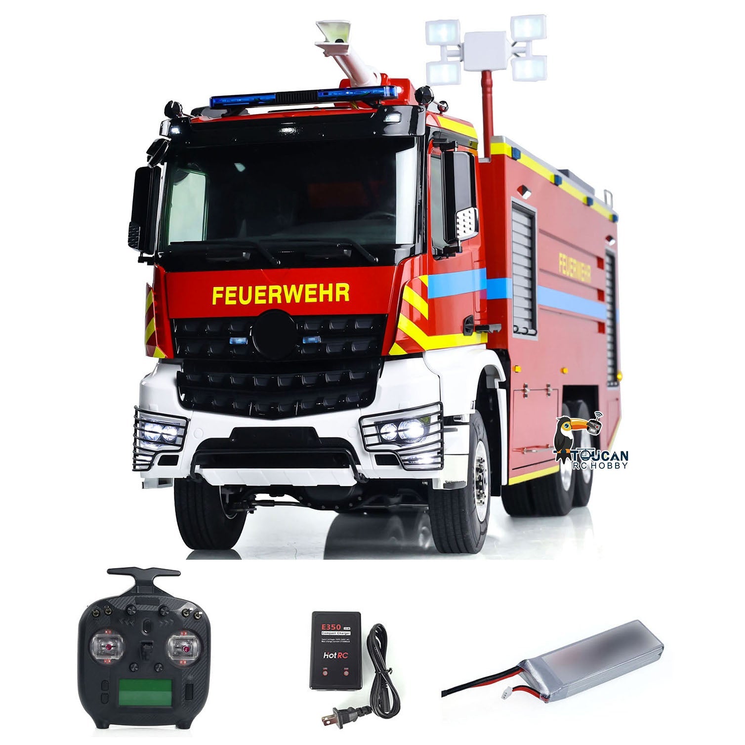 1/14 RC Fire Fighting Truck 6x6 Metal Chassis Remote Control Fire