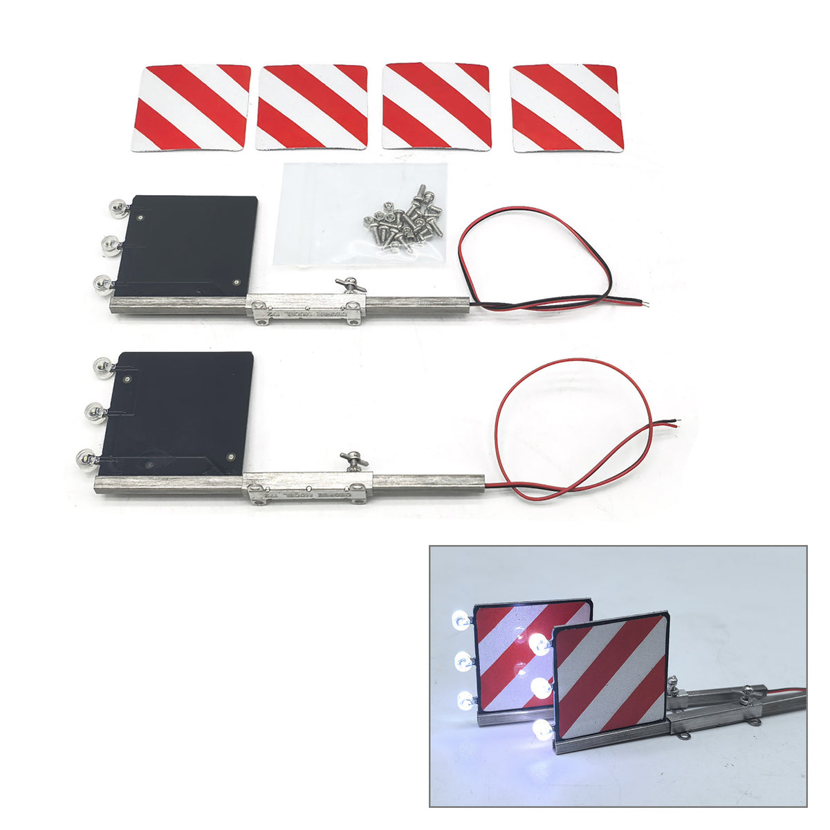 TOUCAN RC HOBBY Degree Plastic Rear Mudguard with 5V LED Lamp Warning Light for DIY 1/14 RC Tractor Truck Engineering Vehicle Trailer Upgraded
