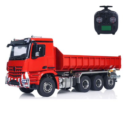 1/14 8x8 RC Hydraulic Roll On Off Full Dump Truck Remote Control Dumper Car Simulation Model PNP Version Light Sound System