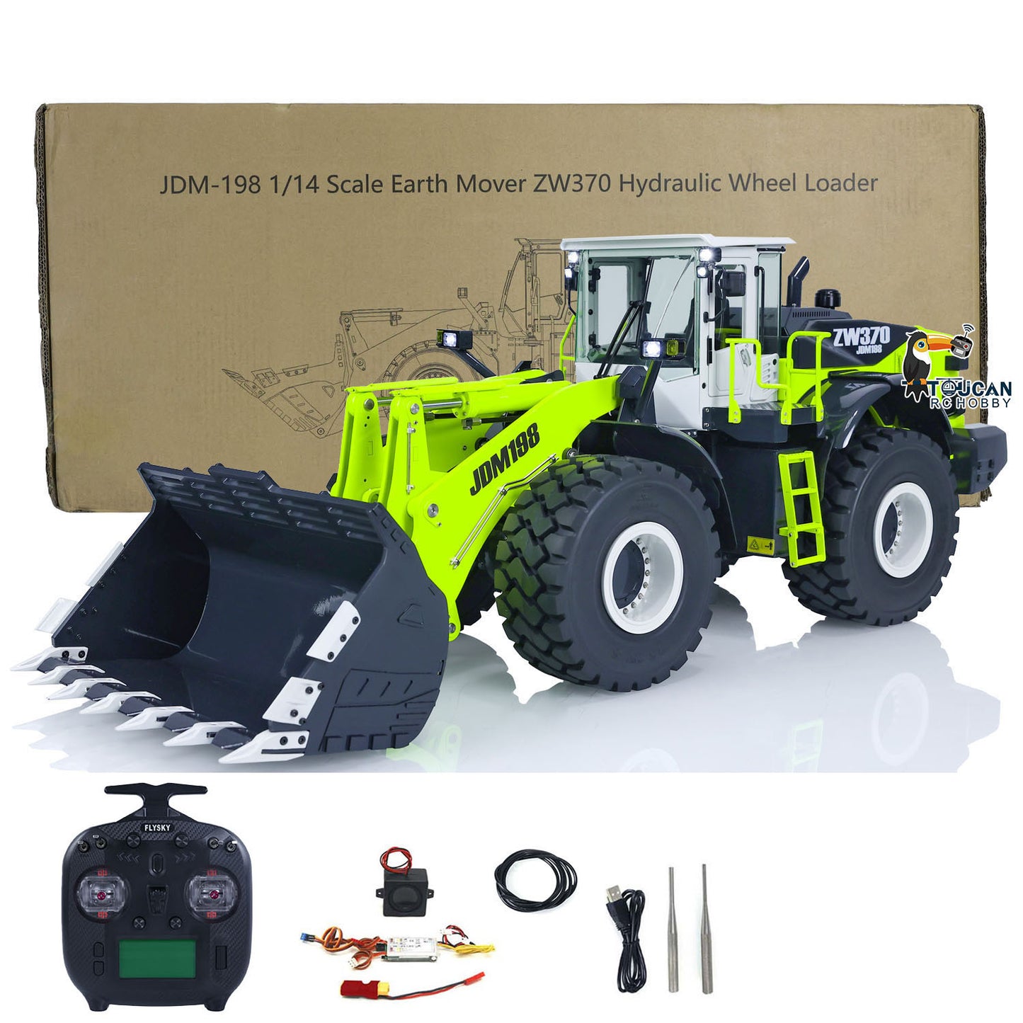 JDModel 198 Metal 1/14 RC Hydraulic Loader ZW370 Radio Control Construction Vehicle Truck Hobby Model Toy Gift for Children Adults