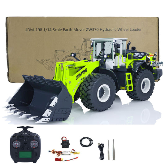 JDModel 198 Metal 1/14 RC Hydraulic Loader ZW370 Radio Control Construction Vehicle Truck Hobby Model Toy Gift for Children Adults