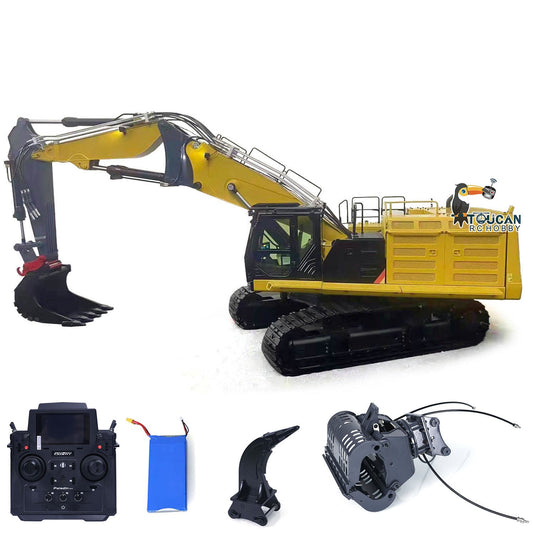USA Pre-Order by the sea 374 UHD 1/14 RC Hydraulic Demolition Excavator 3-section Boom RTR Digger Model Flysky PL18EV Remote Sound Light System For Adult