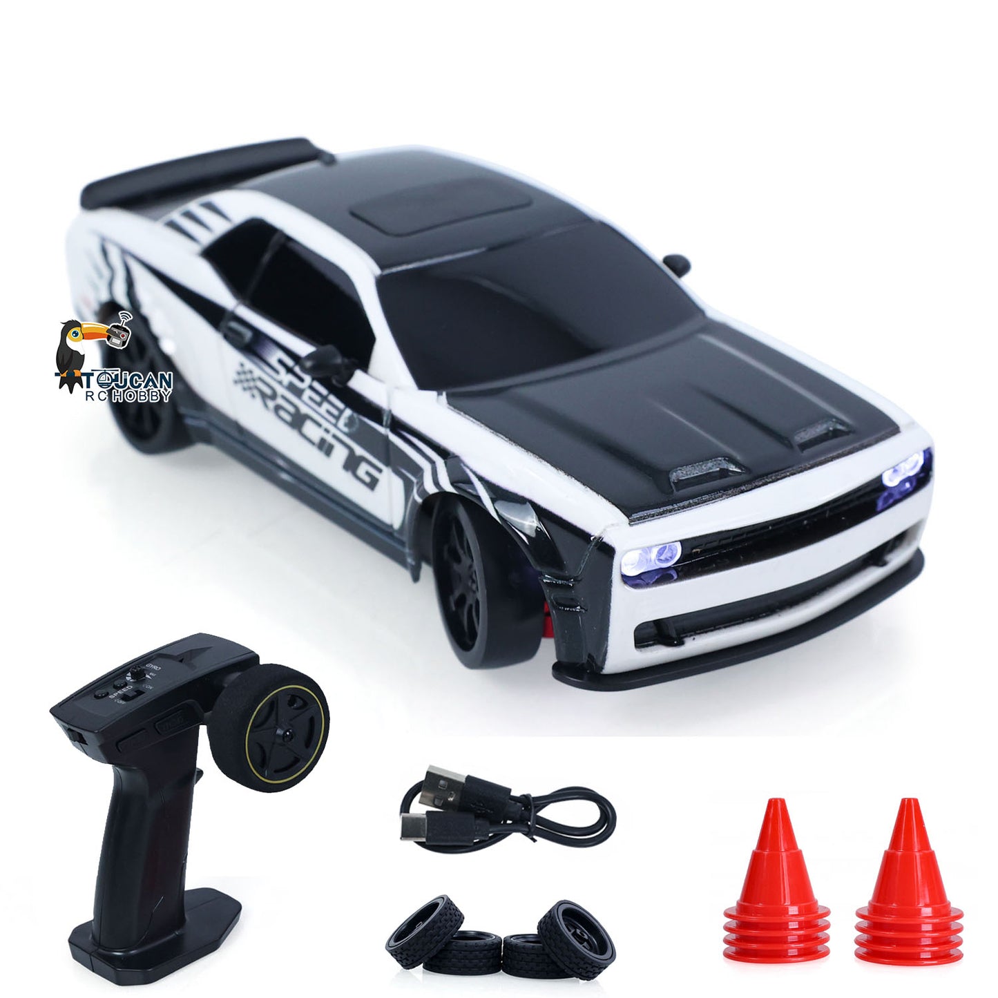 JIABAILE 3612 4WD Plastic 1/36 RC Drift Car Gyroscope Indoor Outdoor Mini Racing Vehicles Model LED Lights Battery 2.4G Radio