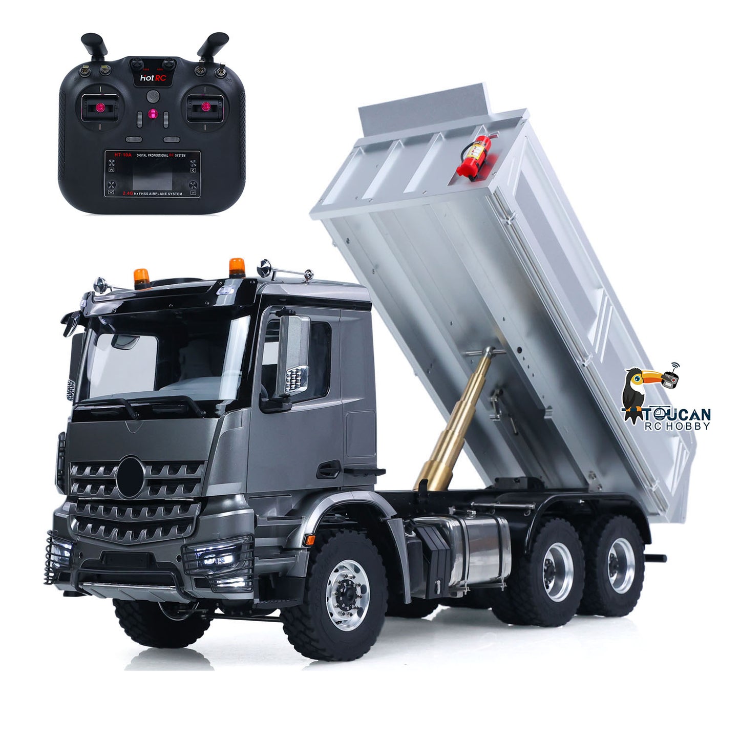 In Stock MD 1/14 6*6 Metal RC Hydraulic Dumper Truck 3348 2025Type 6WD Radio Controlled Tipper Lorry Car Model Metal Chassis 2Speed Gearbox Light Sound ESC Motor
