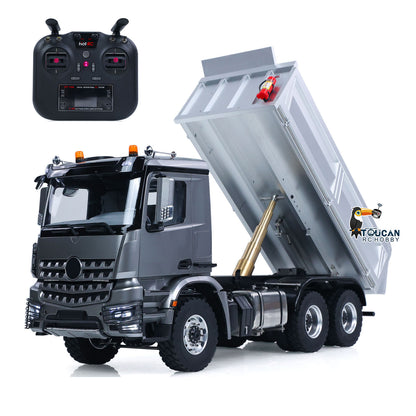 In Stock MD 1/14 6*6 Metal RC Hydraulic Dumper Truck 3348 2025Type 6WD Radio Controlled Tipper Lorry Car Model Metal Chassis 2Speed Gearbox Light Sound ESC Motor