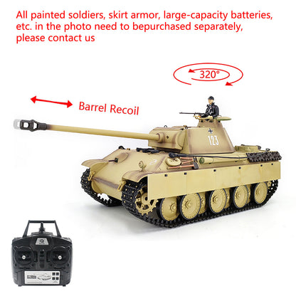 Henglong RTR 1/16 7.0 RC Tank German Panther G 3879 Steel Gearbox BB IR Sound Smoking 2.4G Radio 1800MAH Battery 320 Degree