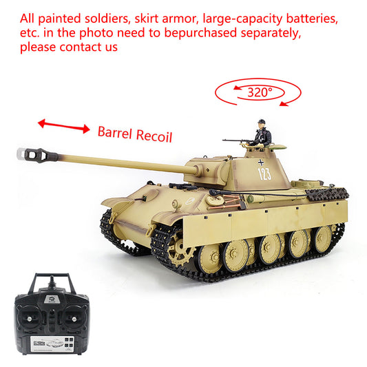 Henglong RTR 1/16 7.0 RC Tank German Panther G 3879 Steel Gearbox BB IR Sound Smoking 2.4G Radio 1800MAH Battery 320 Degree