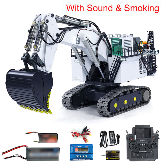 1/25 R9800 Hydraulic RC Excavator RTR Double-pump Radio Controlled Diggers Soung Light Smoke Unit Upgraded Version