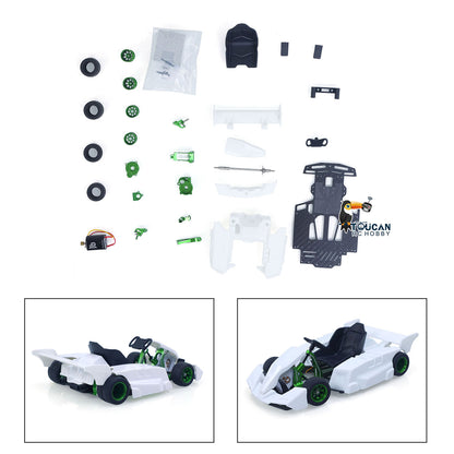 JDM 298B 1/10 Plastic RC Go-Kart DIY Model Radio Controlled Electric Racing Vehicle Unlimited Retrofit for Advanced Player