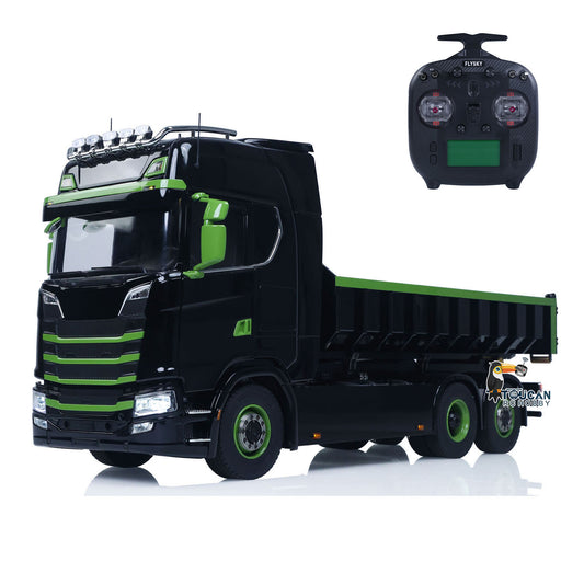 Fast Free Shipping Metal 6x6 1/14 Hydraulic RC Roll Off Dumper Truck Rear Axle Lifting Steering Car