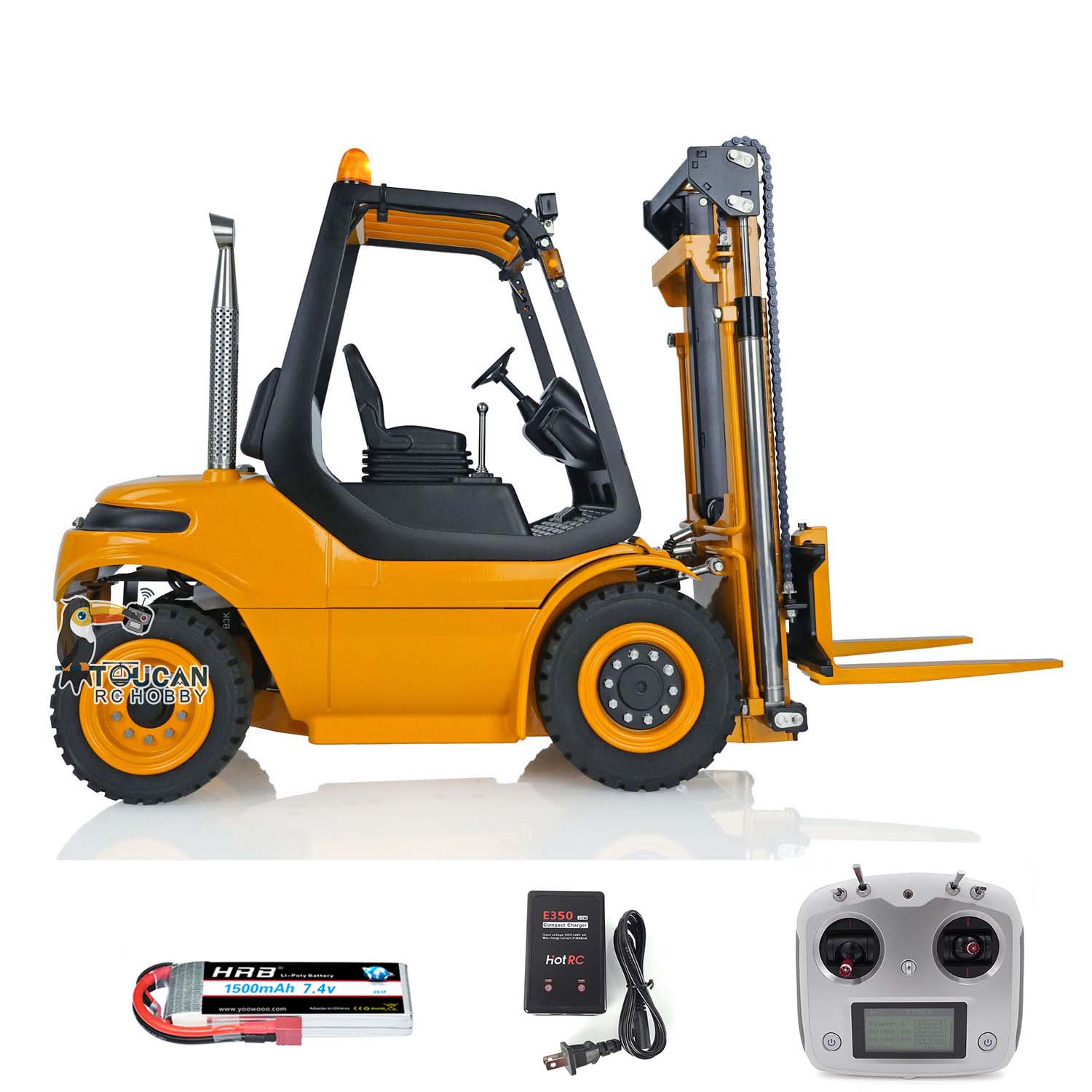 Rc Telehandler Model 1/14 Metal LESU Assembled and Painted RC RTR Model forklift Truck Ligh ...