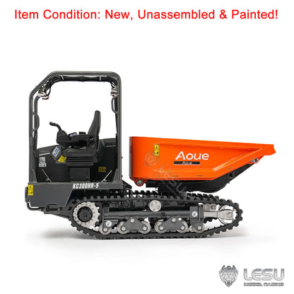 1/14 Hydraulic Remote Control Tracked Dumper KC300HR-5 Unpainted KIT LESU Metal RC Tipper Model Light System No Battery