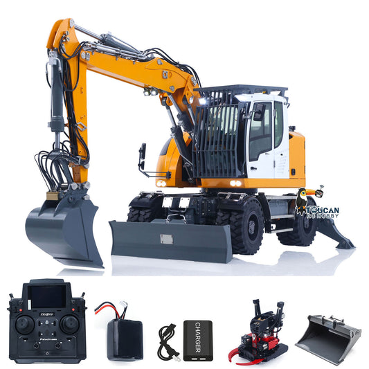 TOUCAN RC HOBBY CUT RC Hobby 4WD LR914 PRO MAX Metal 1/14 RC Hydraulic Wheeled Excavator 11-ways Valve Wrist Quick Coupler RTR RC Digger PL18EV Lite Battery