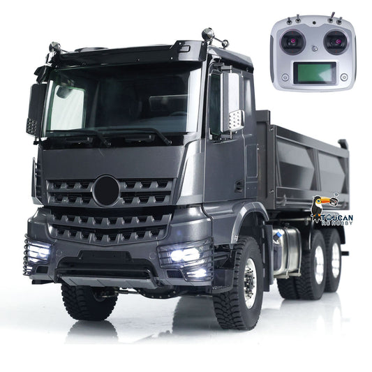 Metal 1:14 Hydraulic RC Dump Truck 3363 6x6 Remote Control Tipper Car Sound Light System Bucket Hopper Lifting Emulated Model