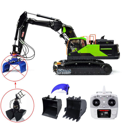 MTM Metal Remote Control Tracked Digger Cars 1/14 EC380 3 Arms RC Hydraulic Excavator Clamshell Bucket Ripper Engineering Vehicles